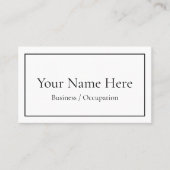 Elegante kalligrafie modern zwart wit visitekaartje (Voorkant)