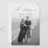Elegante kalligrafie Moderne foto bruiloft Kaart (Voorkant)