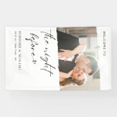 Elegante kalligrafie Moderne foto repetitie diner Spandoek (Horizontaal)