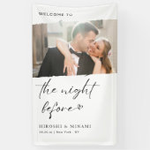 Elegante kalligrafie Moderne foto repetitie diner Spandoek (Verticaal)