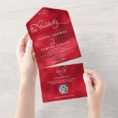 Elegante kalligrafie moderne trouwdag all in one uitnodiging (Afscheurbaar)