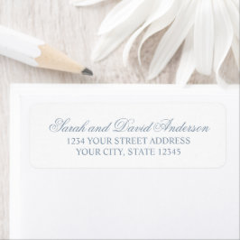 Elegante kalligrafie Moderne typografie Dusty Blue Etiket