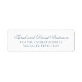 Elegante kalligrafie Moderne typografie Dusty Blue Etiket (Voorkant)