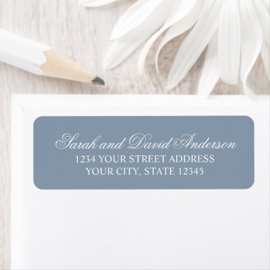 Elegante kalligrafie Moderne typografie Dusty Blue Etiket (Insitu)