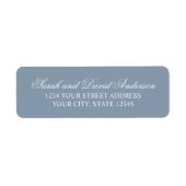 Elegante kalligrafie Moderne typografie Dusty Blue Etiket (Voorkant)