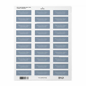 Elegante kalligrafie Moderne typografie Dusty Blue Etiket (Full Sheet)