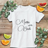 Elegante kalligrafie moeder van de bruid bruiloft t-shirt