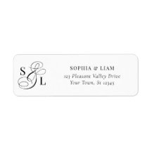 Elegante kalligrafie Monogram Bruiloft Retouradres