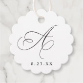 Elegante kalligrafie monogram initiaal A bruiloft Bedankjes Labels (Voorkant)
