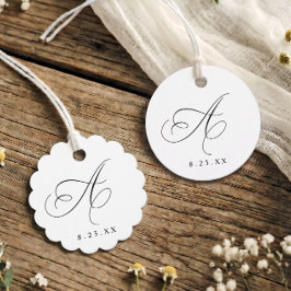 Elegante kalligrafie monogram initiaal A bruiloft Bedankjes Labels