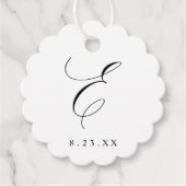 Elegante kalligrafie monogram initiaal E bruiloft Bedankjes Labels (Voorkant)