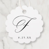 Elegante kalligrafie monogram initiaal F bruiloft Bedankjes Labels (Voorkant)