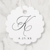 Elegante kalligrafie monogram initiaal K bruiloft Bedankjes Labels (Voorkant)
