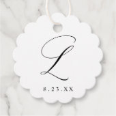Elegante kalligrafie monogram initiaal L bruiloft Bedankjes Labels (Voorkant)