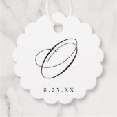 Elegante kalligrafie monogram initiaal O bruiloft Bedankjes Labels (Voorkant)