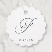 Elegante kalligrafie monogram initiaal P bruiloft Bedankjes Labels (Voorkant)