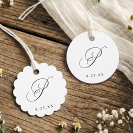 Elegante kalligrafie monogram initiaal P bruiloft Bedankjes Labels