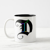 Elegante kalligrafie Monogram Letter D Mok (Links)