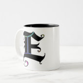 Elegante kalligrafie Monogram Letter E Mok (Voorkant links)