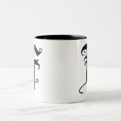 Elegante kalligrafie Monogram letter F Tweekleurige Koffiemok (Center)