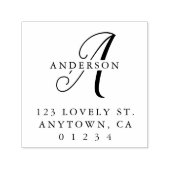 Elegante kalligrafie Monogram retouradres Zelfinktende Stempel (Design)