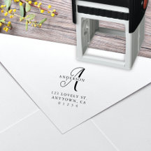 Elegante kalligrafie Monogram retouradres