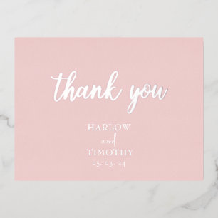 Elegante kalligrafie Monogram Roze Bruiloft Folie Uitnodiging Briefkaart