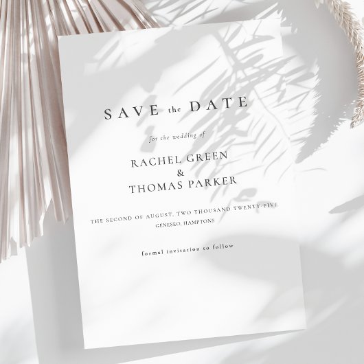 Elegante kalligrafie monogram zwart wit bruiloft save the date