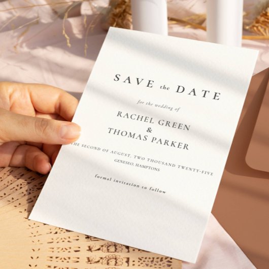 Elegante kalligrafie monogram zwart wit bruiloft save the date