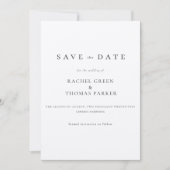 Elegante kalligrafie monogram zwart wit bruiloft save the date (Voorkant)