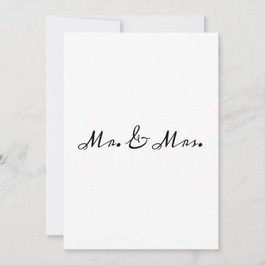 Elegante kalligrafie Mr & Mrs bruiloft uitnodiging (Voorkant)