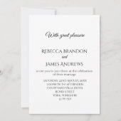 Elegante kalligrafie Mr & Mrs bruiloft uitnodiging (Achterkant)