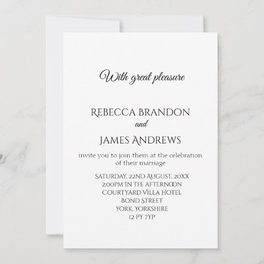 Elegante kalligrafie Mr & Mrs bruiloft uitnodiging (Achterkant)