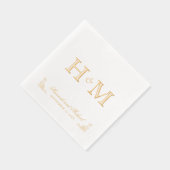 Elegante kalligrafie naam en monogram bruiloft folie servetten (Rechts)