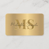 Elegante kalligrafie Naam QR Code Gold Monogrammed Visitekaartje (Voorkant)