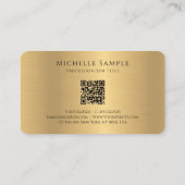 Elegante kalligrafie Naam QR Code Gold Monogrammed Visitekaartje (Achterkant)