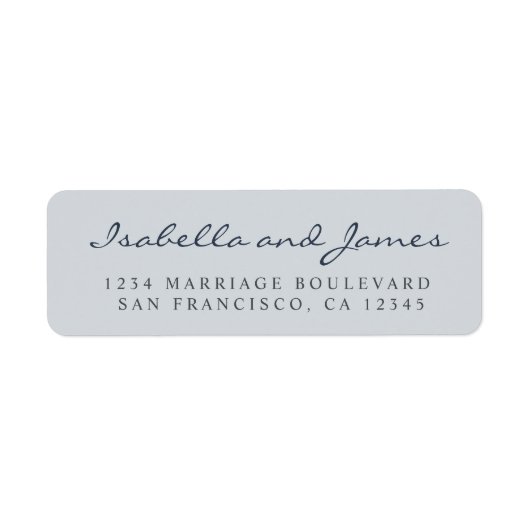 Elegante kalligrafie namen huwelijks retouradres etiket (Voorkant)