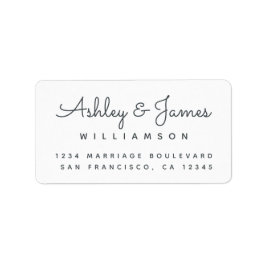 Elegante kalligrafie namen Off-zwart retouradres Etiket