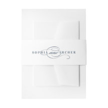 Elegante kalligrafie Navy Blauwe Trouw 