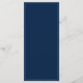Elegante kalligrafie Navy Blue Classic bruiloft Me Menu (Achterkant)