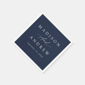 Elegante kalligrafie Navy bruiloft Servet (Hoek)