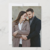 Elegante kalligrafie Navy Foto Bruiloft Save The Date (Achterkant)