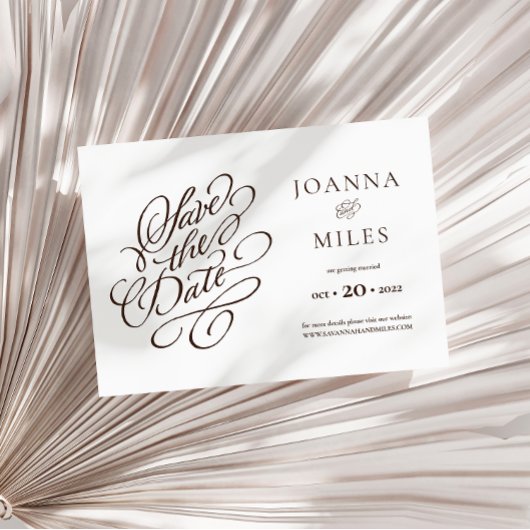 Elegante kalligrafie Neutrale Toon Save the Date Kaart