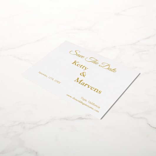 Elegante kalligrafie niet-foto save the date echt  folie feestdagen briefkaart (Gedraaid)