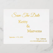 Elegante kalligrafie niet-foto save the date echt  folie feestdagen briefkaart (Voorkant)