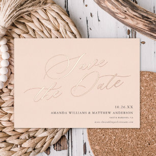 Elegante kalligrafie Niet-foto Save The Date Werke Folie Uitnodiging