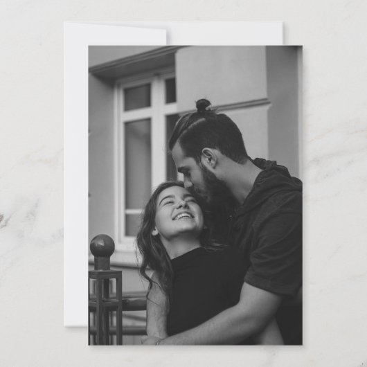 Elegante kalligrafie noemt minimalistische chique  save the date (Achterkant)