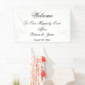 Elegante kalligrafie nog lang en gelukkig na bruil spandoek (Insitu)