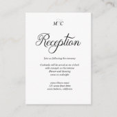 Elegante kalligrafie⎢ Ontvangstbijlagekaart Informatiekaartje (Voorkant)