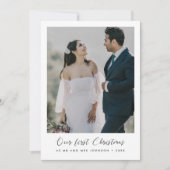 Elegante kalligrafie Onze eerste kerstfoto Kaart (Voorkant)